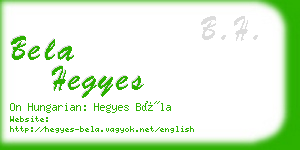 bela hegyes business card